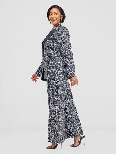 SBV Ankara Pant Suit - Black / White - Shopzetu