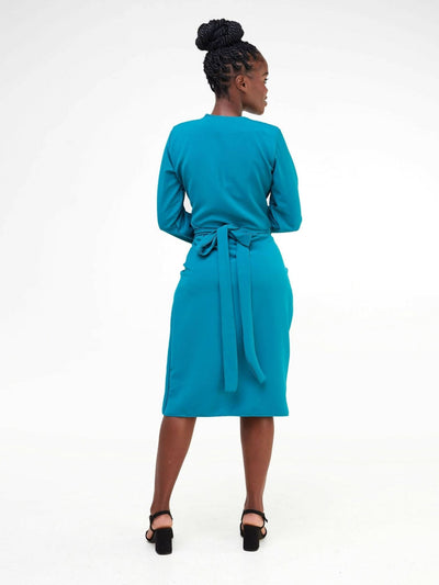 Da'joy Fashions Turkish Wrap Dress - Turquoise - Shopzetu