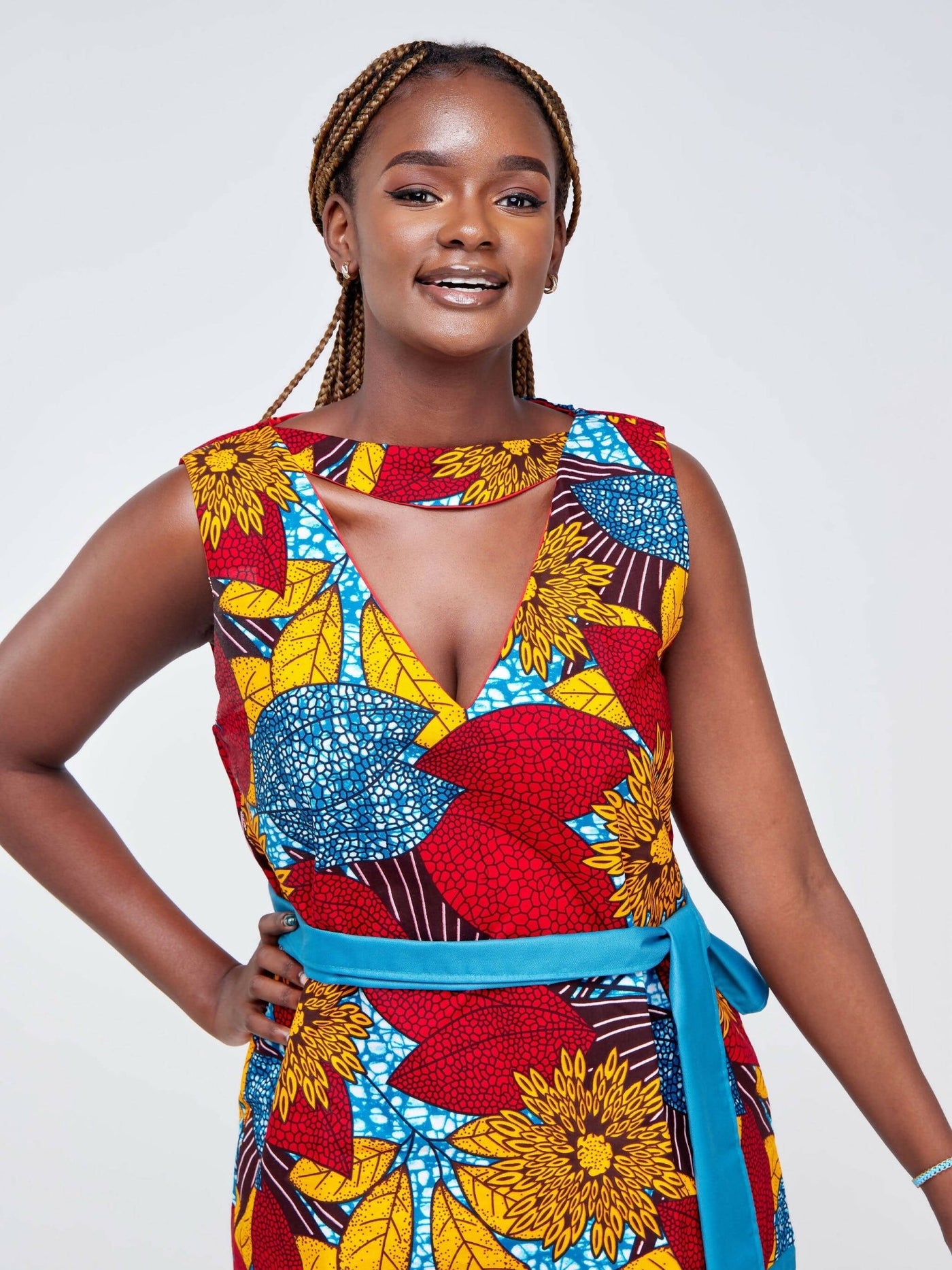 Da'joy Fashions Demeter Ankara Dress - Red - Shopzetu