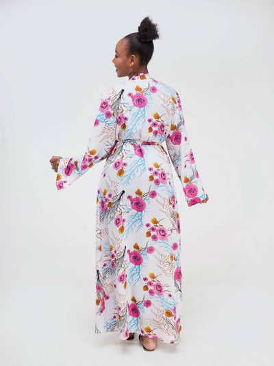 Phyls Collections Malindi Kimono - White - Shopzetu