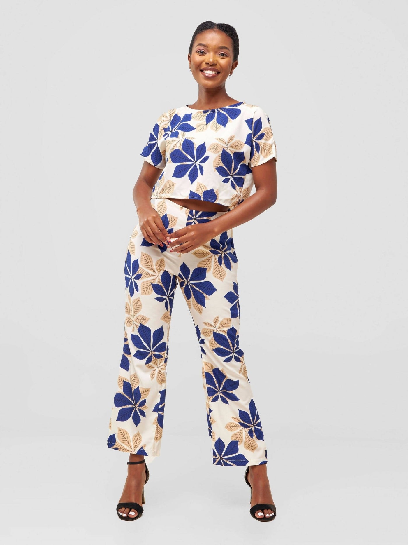 Timyt Urban Wear Bloom Belle Ensemble - Blue Floral - Shopzetu