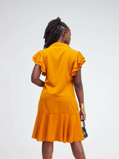 Phyls Collections Naisoi Knee Length Shift Dress - Bright Yellow - Shopzetu