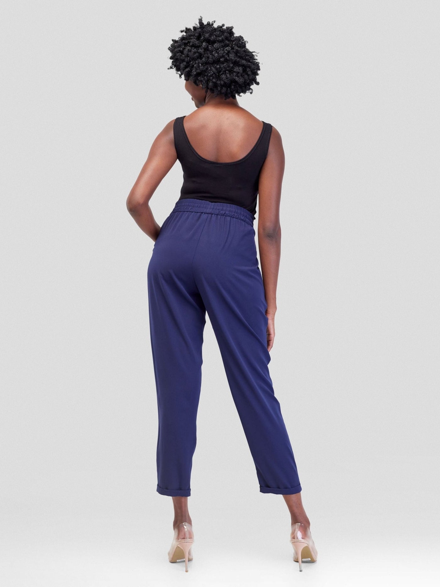 Vivo Ava Tapered Pants - Navy Blue - Shopzetu