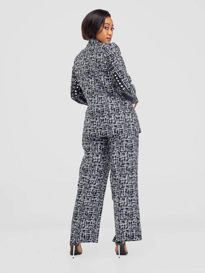 SBV Ankara Pant Suit - Black / White - Shopzetu
