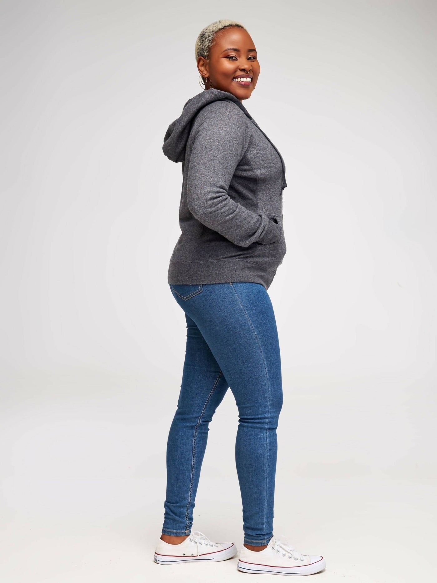 Hessed Zip Up Unisex Hoodies - Dark Grey - Shopzetu