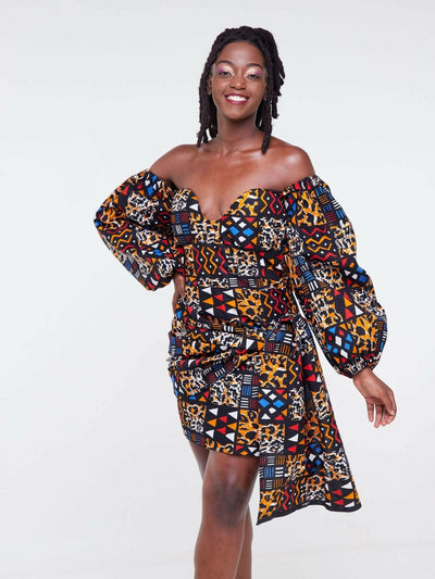 Zola Sondela Tribal Ankara - Brown - Shopzetu