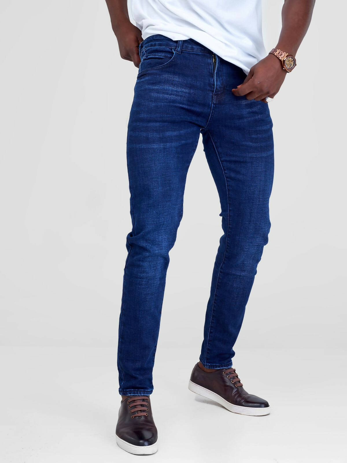 Stylish Sisters Plain Men's Jeans - Blue - Shopzetu