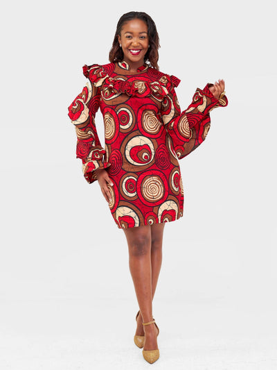 Gravio Fashion Rinje Shift Dress - Dark Brown - Shopzetu