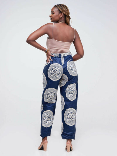 Simbaress Tenge Pants - Navy Blue / Beige - Shopzetu