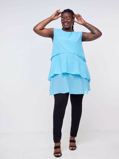 Dd Holdings Fancy Beach Wear Dress - Skyblue - Shopzetu