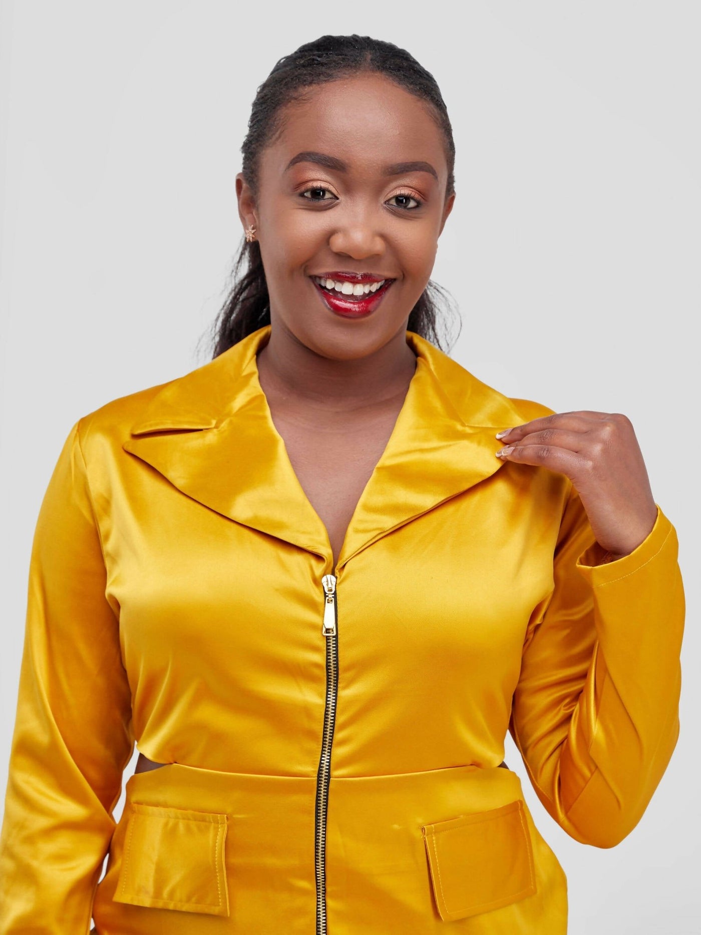 HOT Blazer Party Dress - Mustard - Shopzetu