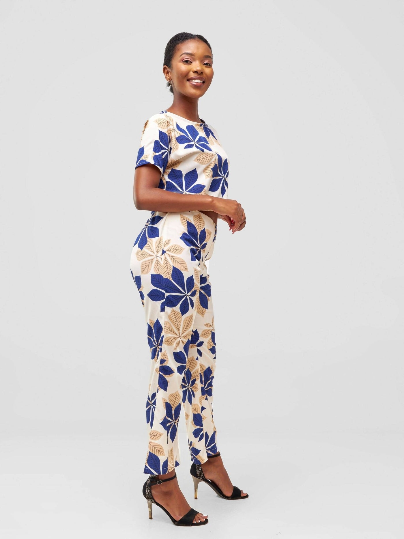 Timyt Urban Wear Bloom Belle Ensemble - Blue Floral - Shopzetu