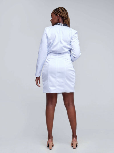Da'joy Fashions Athena Coat Dress - White - Shopzetu