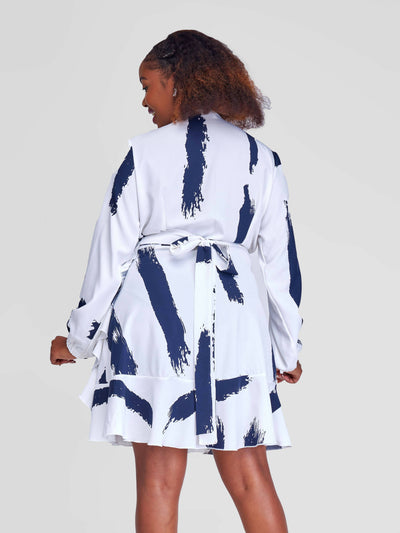 Midi Wrap Dress - White