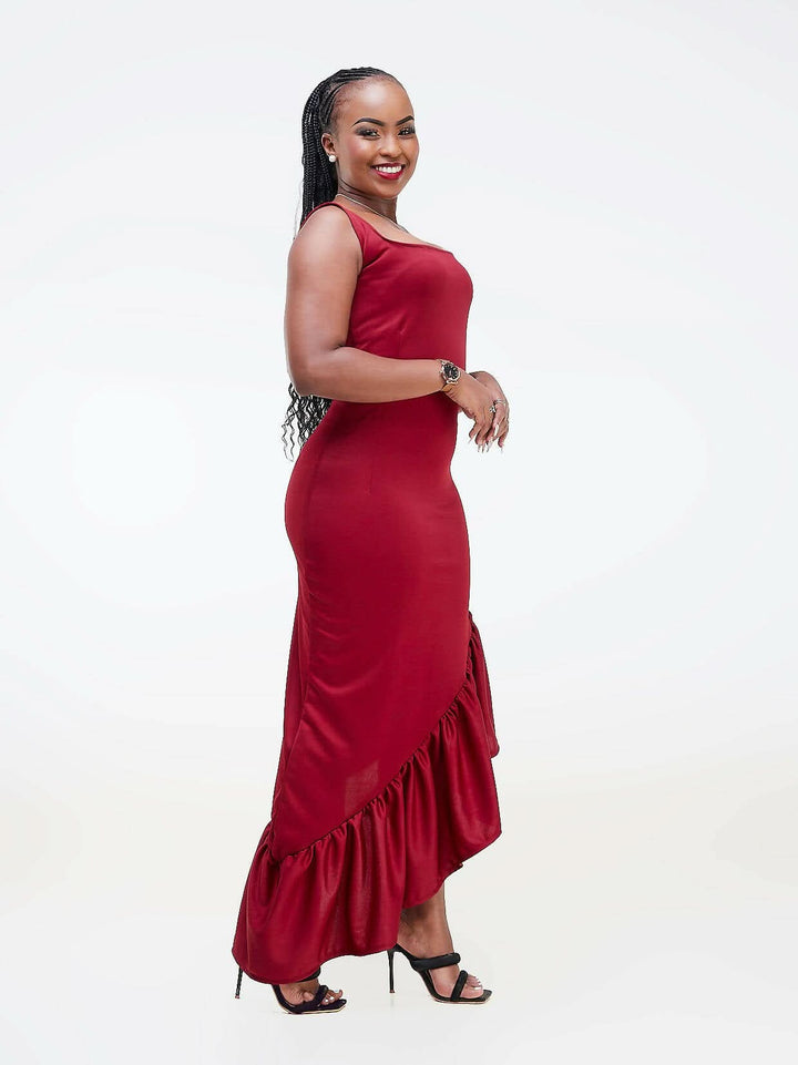 Da'joy Fashions Diva Maxi Dress - Maroon - Shopzetu