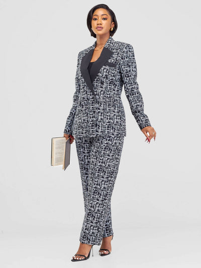 SBV Ankara Pant Suit - Black / White - Shopzetu
