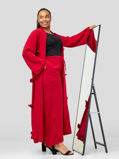 H.O.T Original Two Piece (Pants & Kimono) - Red - Shopzetu