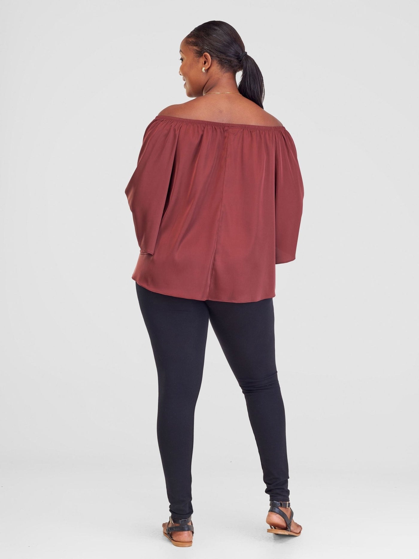 Vivo Sanali Off - Shoulder Top - Brown - Shopzetu