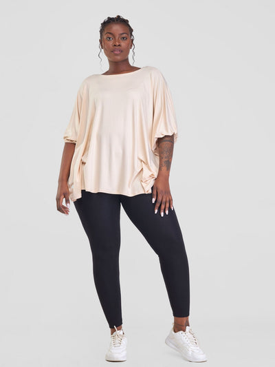 Vivo Basic Wide Jersey Top - Buttermilk - Shopzetu