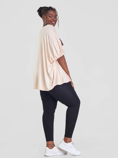 Vivo Basic Wide Jersey Top - Buttermilk - Shopzetu