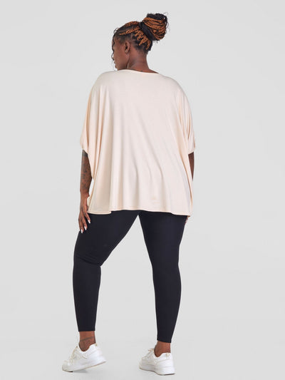 Vivo Basic Wide Jersey Top - Buttermilk - Shopzetu