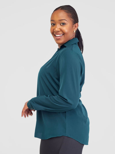 Vivo Ajani Blouse - Dark Green - Shopzetu