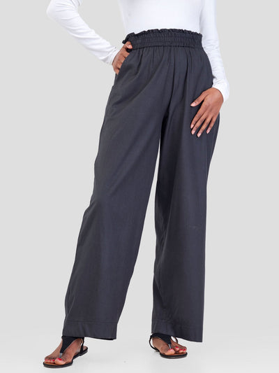 Safari Kikoy Wide Leg Pants -Black - Shopzetu