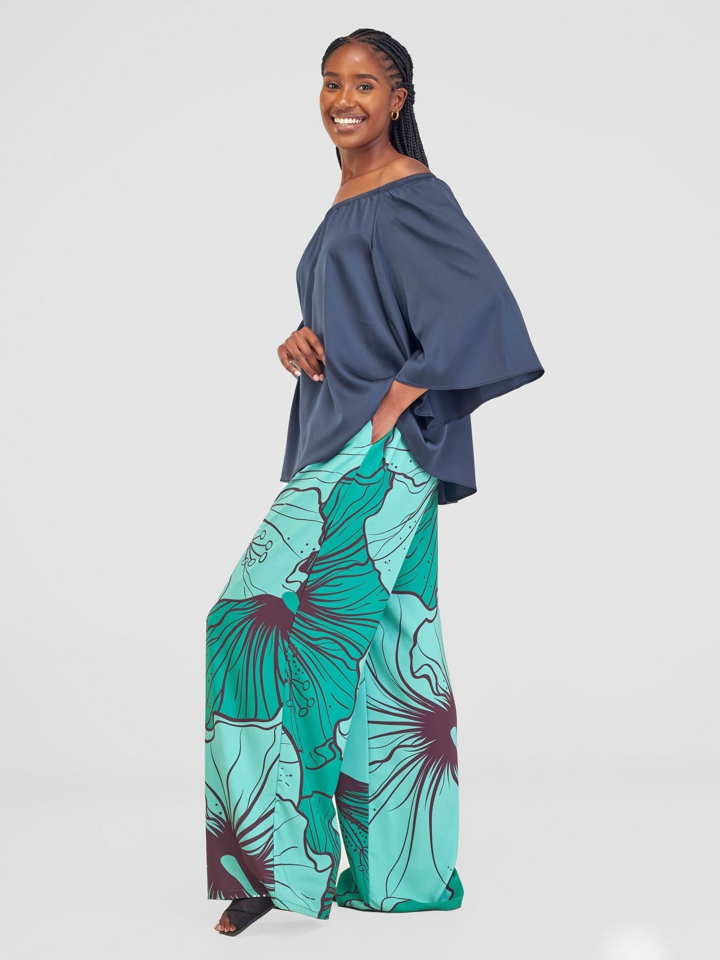 Vivo Sanali Off - Shoulder Top - Dark Teal - Shopzetu