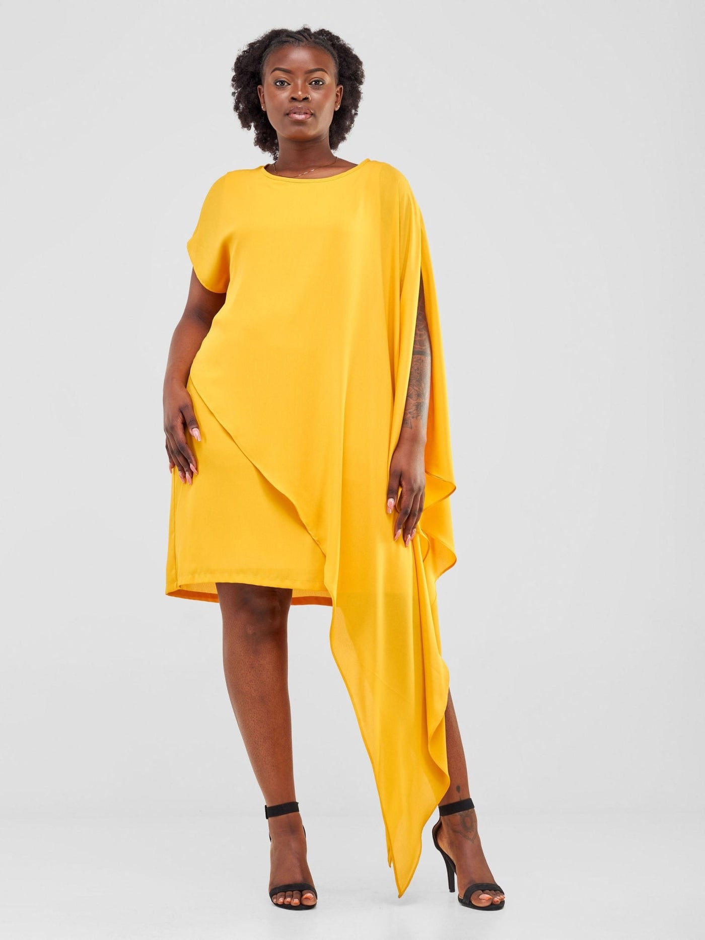 Vivo Sanyu Shift Dress - Mustard - Shopzetu