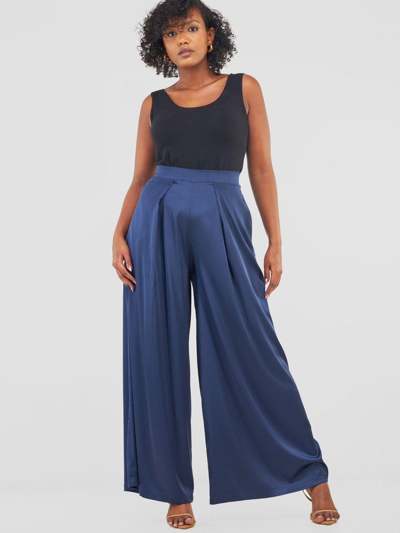 Vivo Sanyu Pleated Pants - Navy - Shopzetu