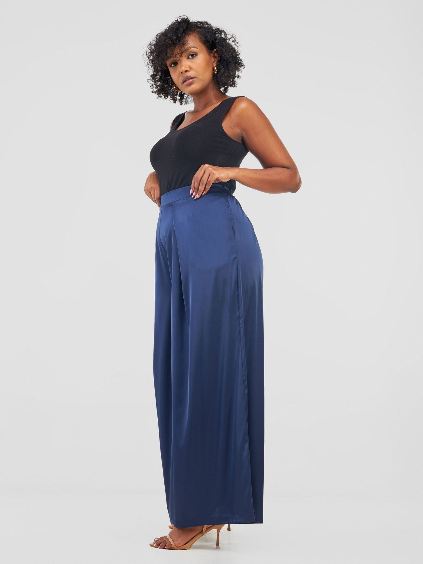 Vivo Sanyu Pleated Pants - Navy - Shopzetu