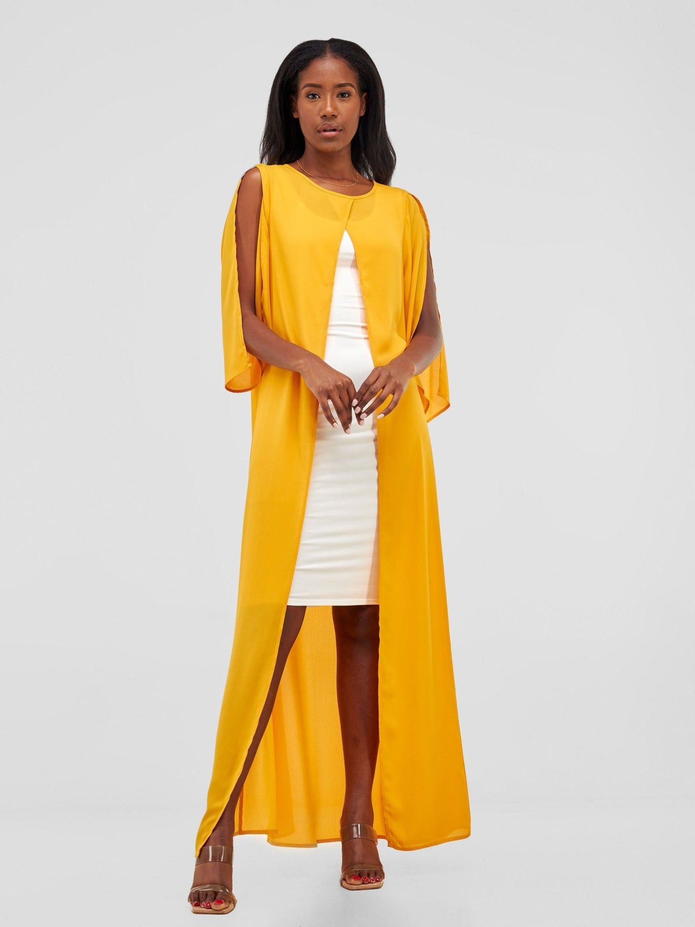 Vivo Sanyu Overlap Maxi Cover Up Top - Mustard - Shopzetu