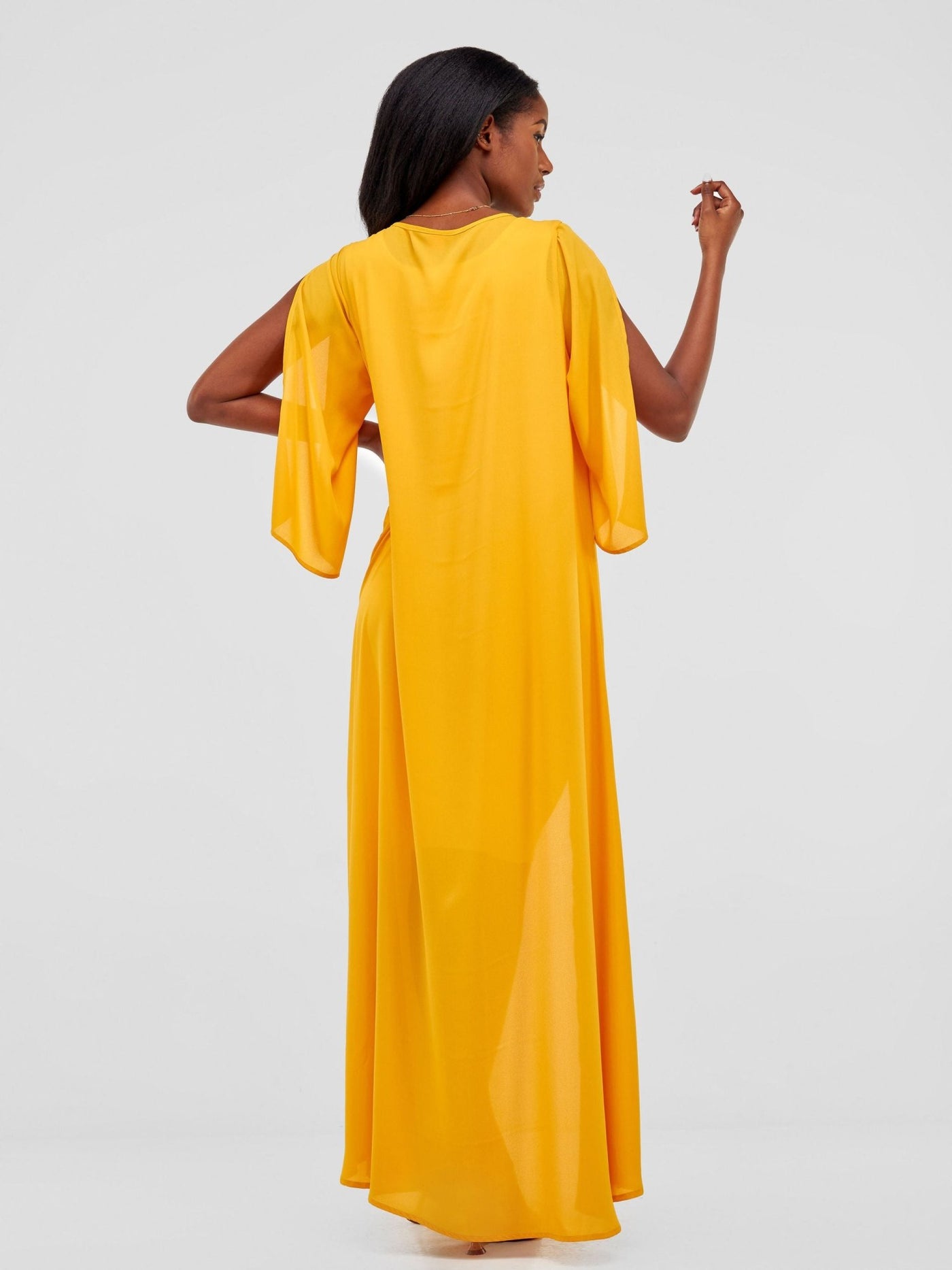 Vivo Sanyu Overlap Maxi Cover Up Top - Mustard - Shopzetu