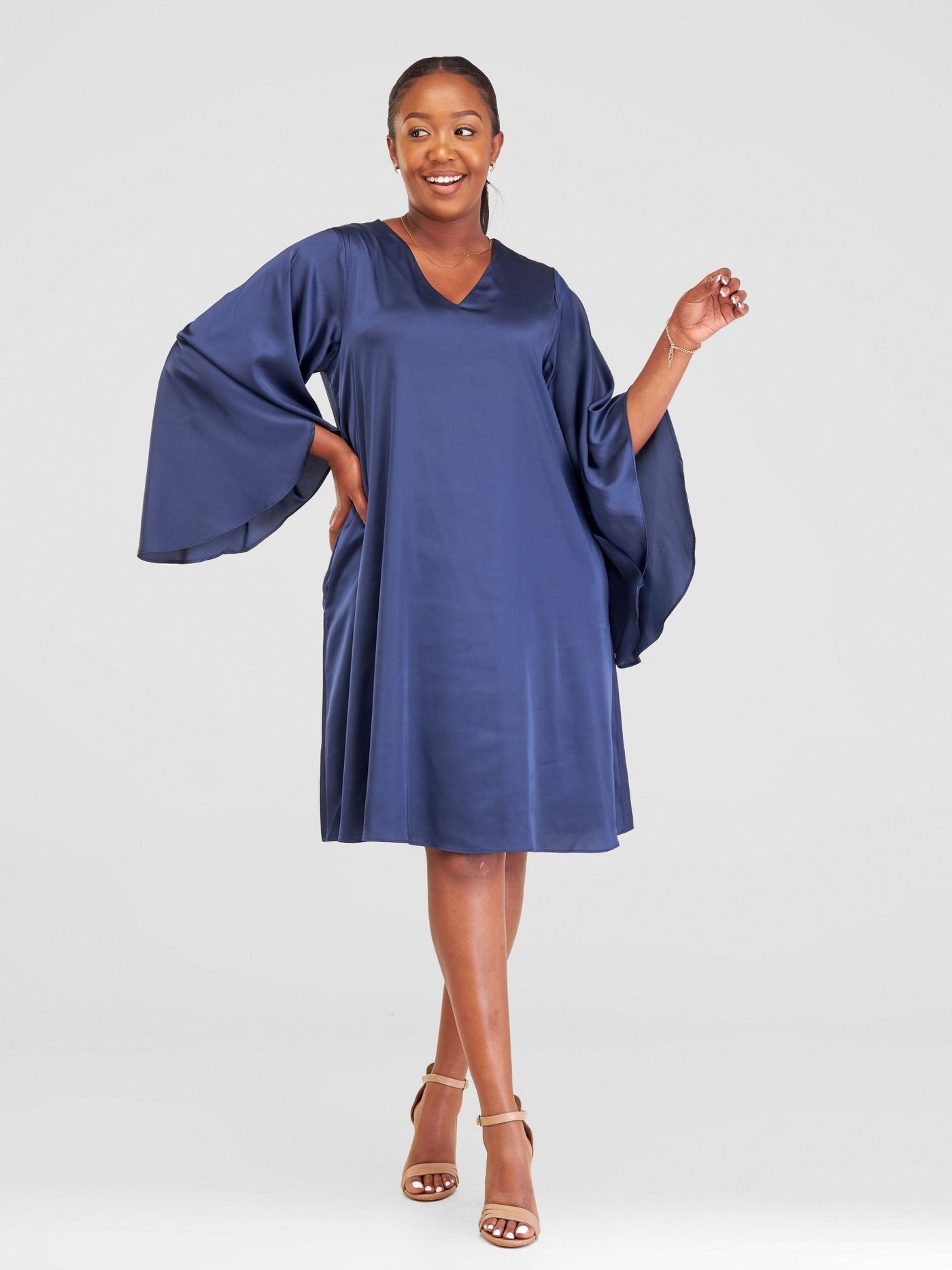 Vivo Sanali Tent Knee Length Dress - Navy - Shopzetu