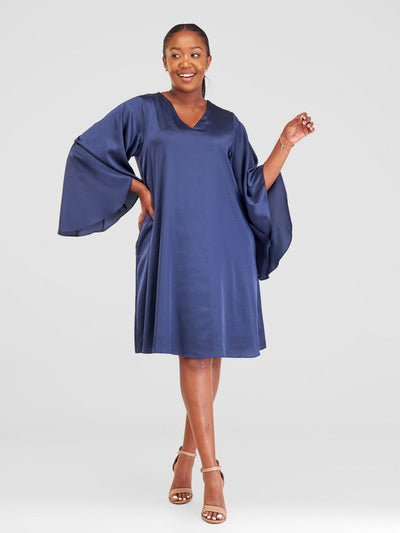 Vivo Sanali Tent Knee Length Dress - Navy - Shopzetu