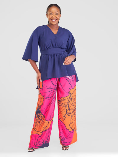 Vivo Sanali Kaftan Top - Navy - Shopzetu