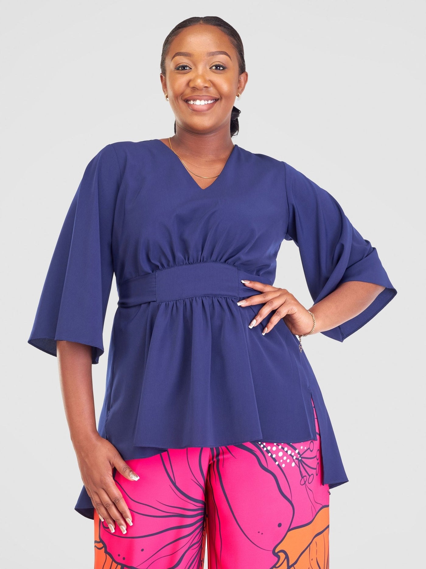 Vivo Sanali Kaftan Top - Navy - Shopzetu