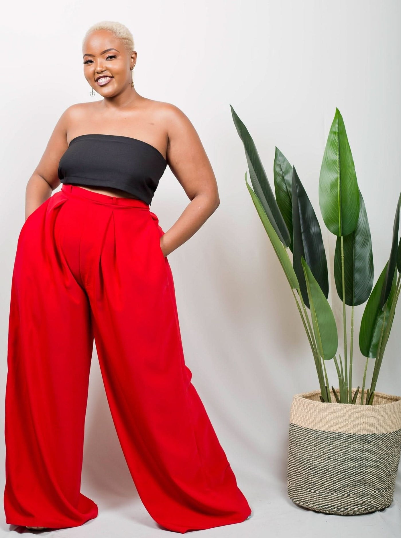 African Yuva Palazzo Pants - Red - Shop Zetu Kenya