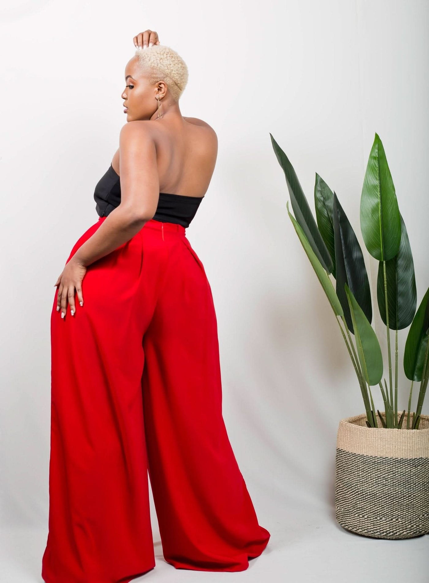 African Yuva Palazzo Pants - Red - Shop Zetu Kenya