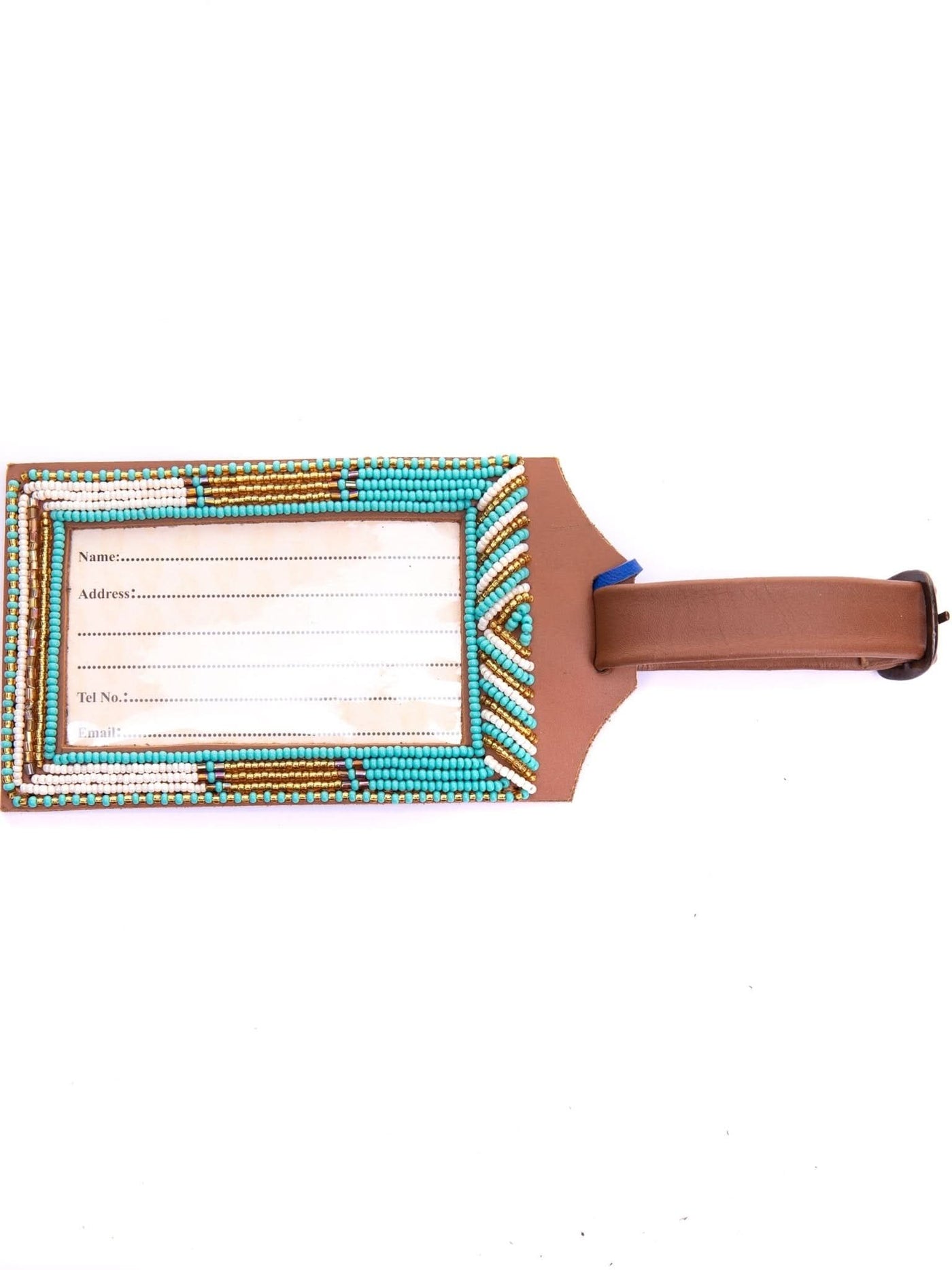 Azu Luggage Tags - Light Blue / White - Shop Zetu Kenya