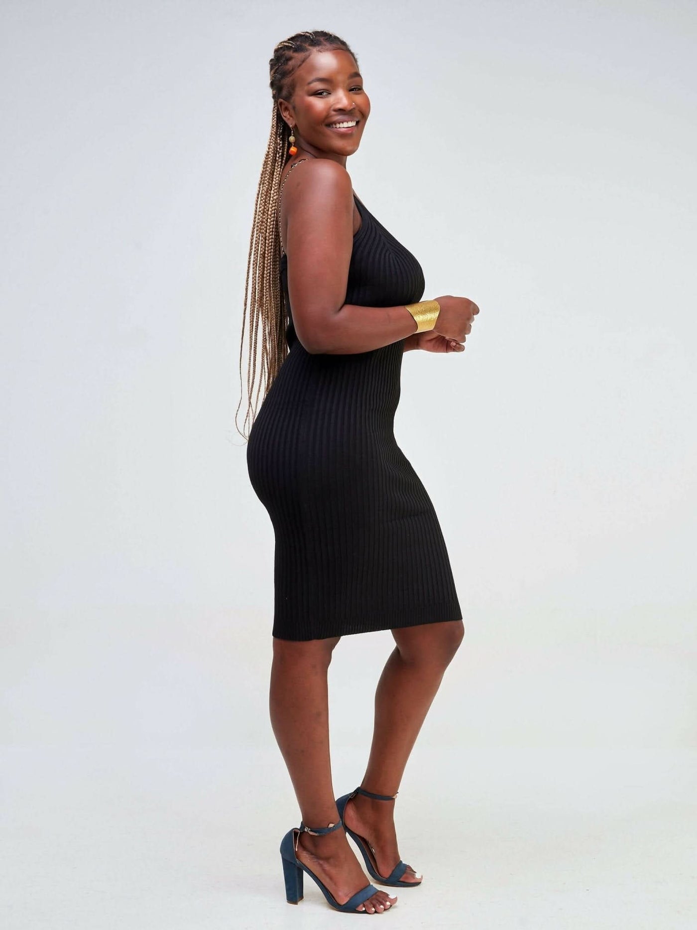 Home Of Colors Plus Size Ribbed Dress - Black - Shopzetu