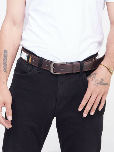 Kiondo Everyday Multicolored Beaded Belt - Brown - Shopzetu