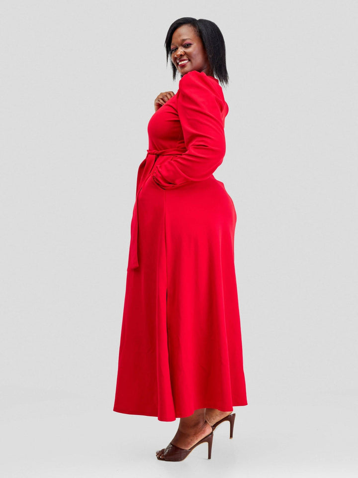 Lucille Couture Alya Maxi Dress - Red - Shopzetu