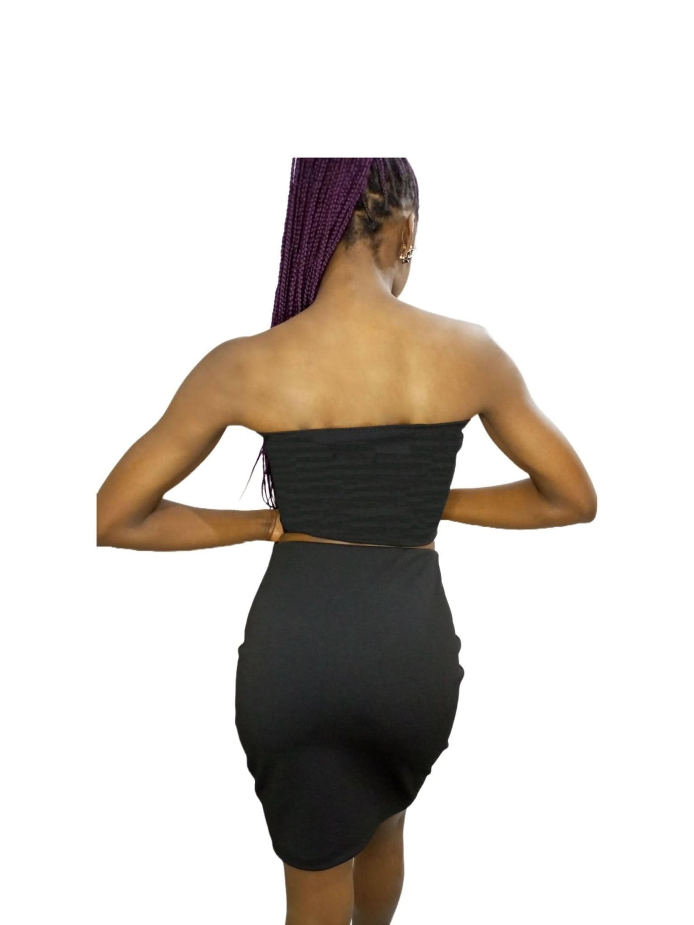 Da'joy Fashions Tube Top Skirt Set - Black - Shopzetu