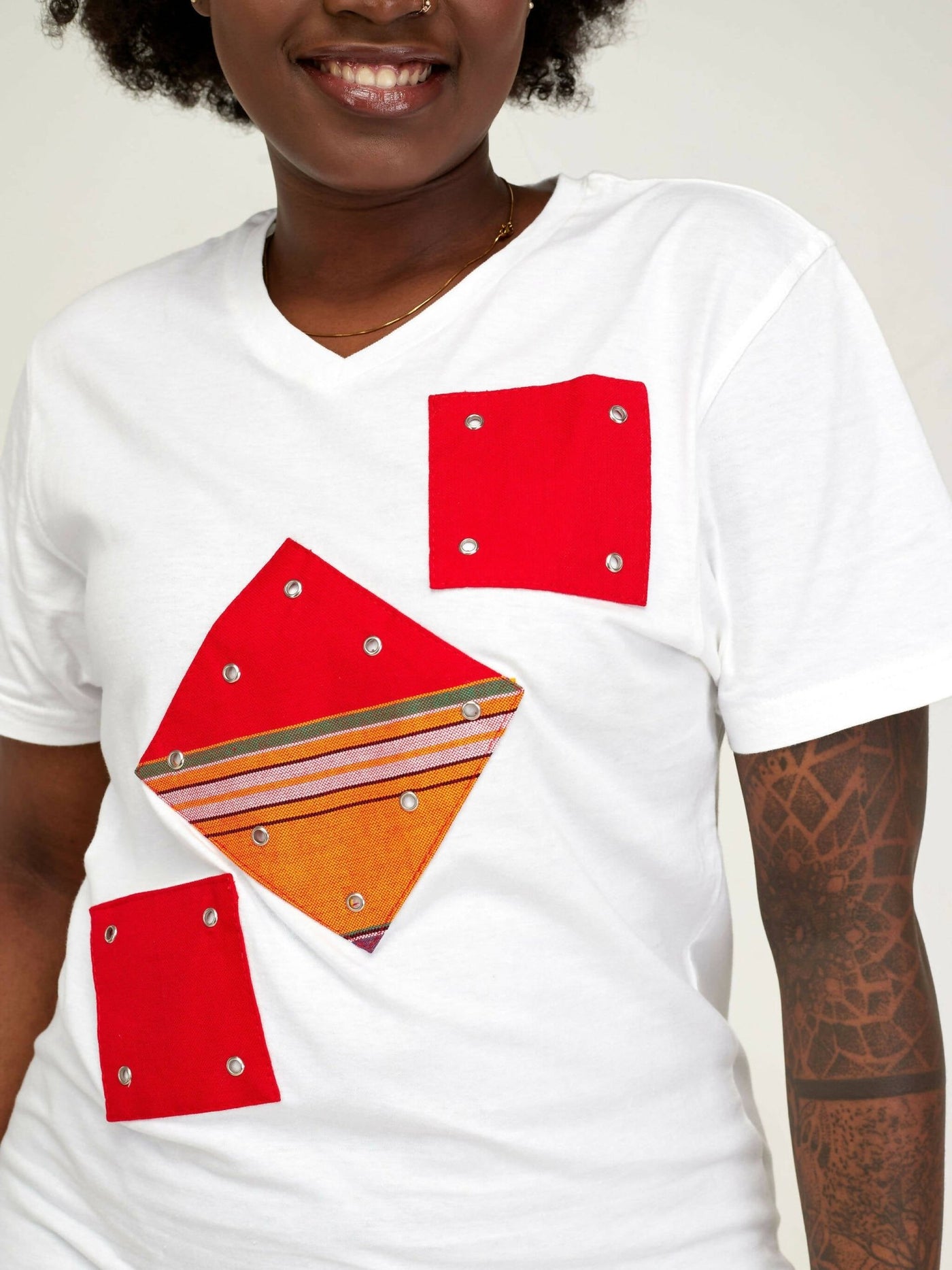 Vazi Afriq Cotton Jersey / Kikoy T-Shirt Dress - White - Shopzetu