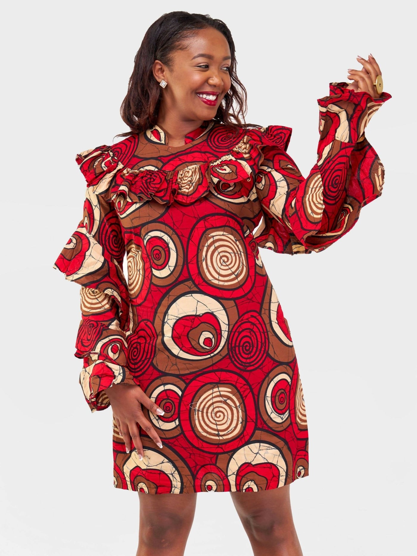 Gravio Fashion Rinje Shift Dress - Dark Brown - Shopzetu