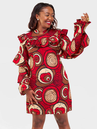 Gravio Fashion Rinje Shift Dress - Dark Brown - Shopzetu