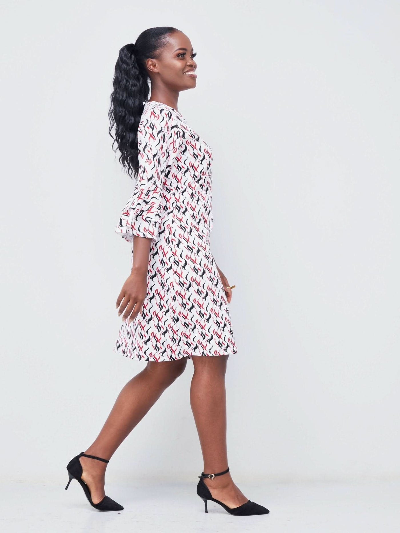 Phyls Collections Zuri Knee Length Dress - Red - Shopzetu
