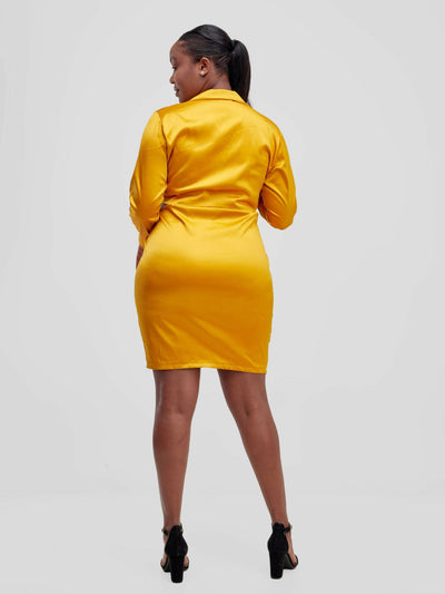 HOT Blazer Party Dress - Mustard - Shopzetu