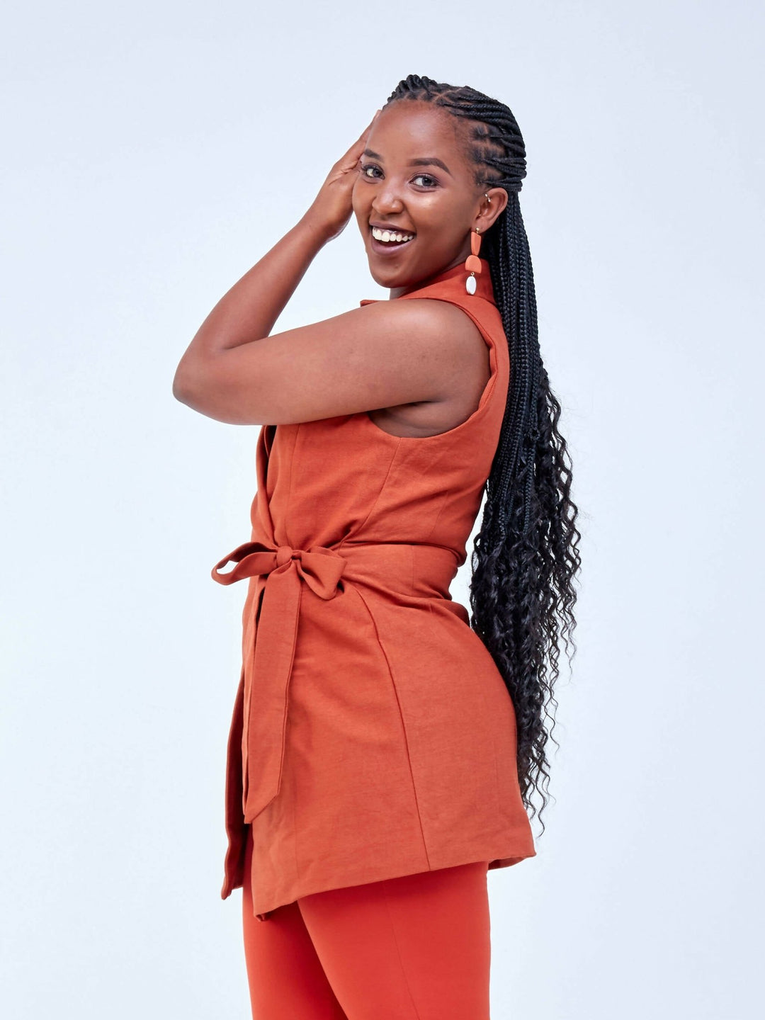 The Fashion Frenzy Trouser - Rust - Shopzetu